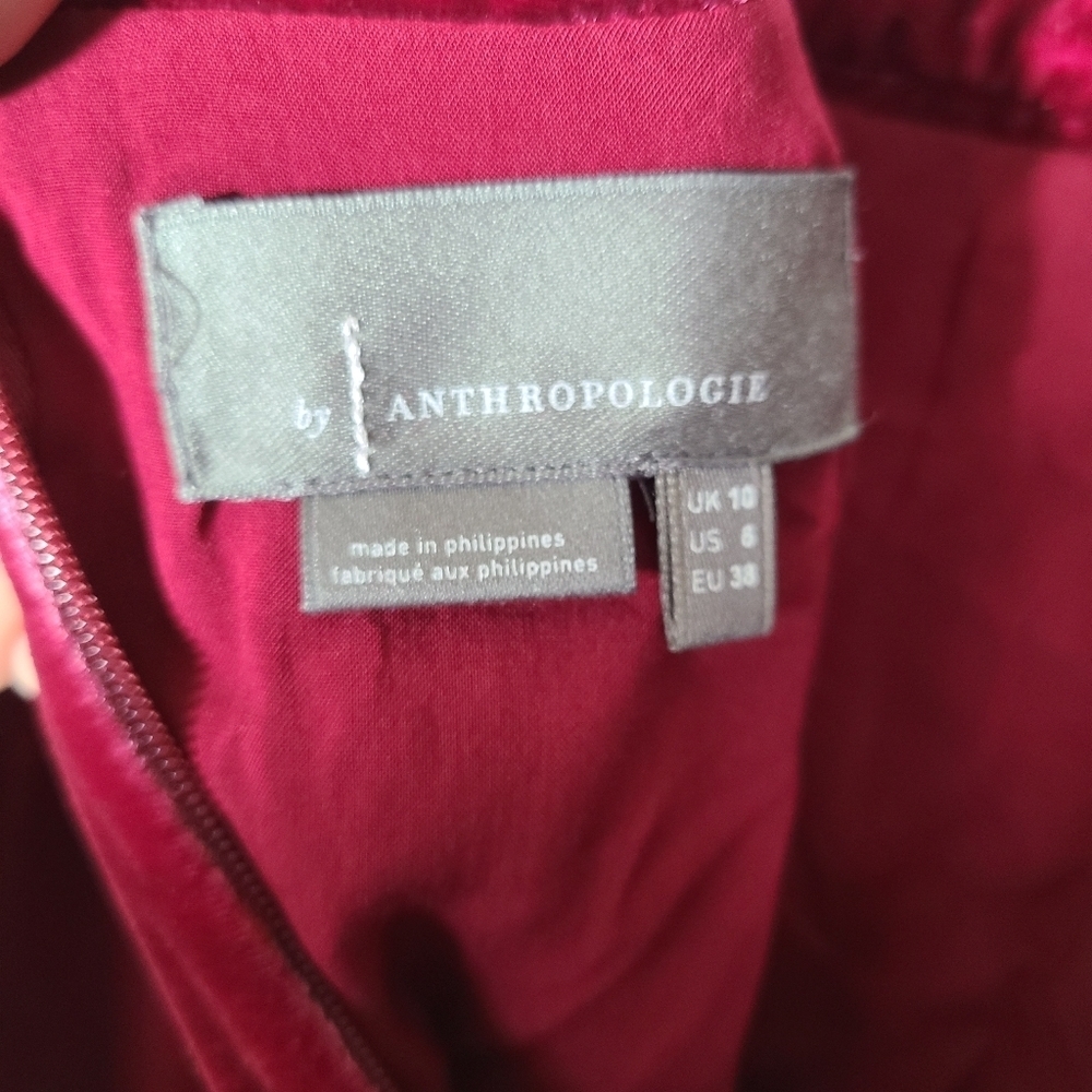 NEW Anthropologie Montie velvet mini skirt raspberry Women's 6 Holiday‎ - Picture 7 of 9